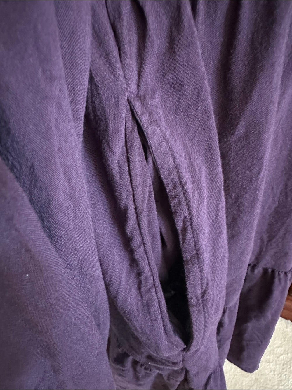 Cottagecore Old Navy Deep Plum Boho Tiered Peasant Dress Balloon Long Sleeve M - Picture 4 of 10